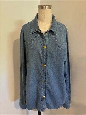 Triarchy western detail cotton denim shirt L
